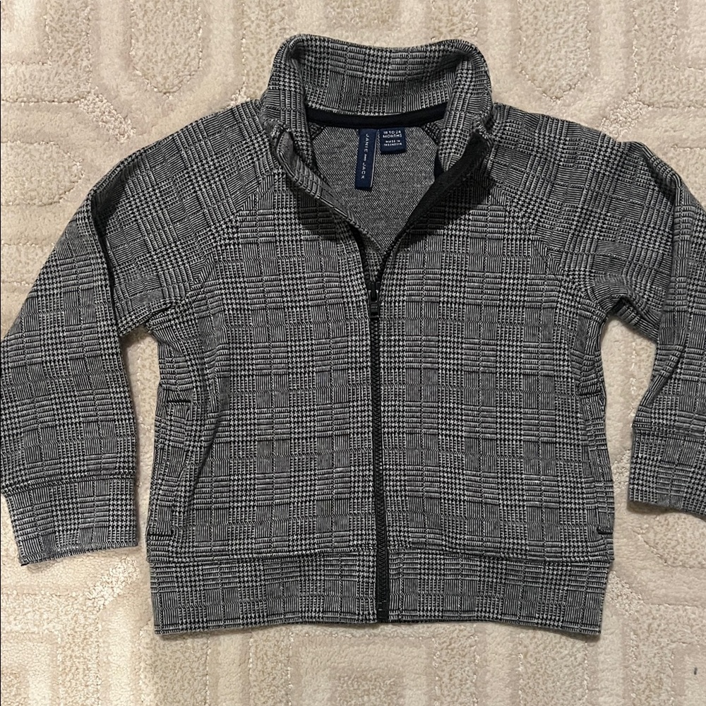NWOT Gray Plaid Zip-Up Jacket